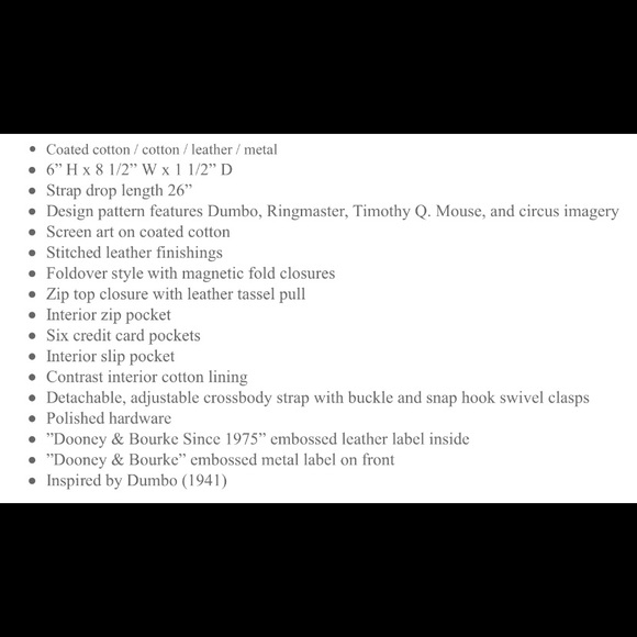 NWT Disney Dooney and Bourke Dumbo crossbody - Picture 5 of 5